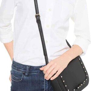 Kate Spade Crossbody Carsen Laurel Way Shoulder Bag Jeweled Leather Purse Black